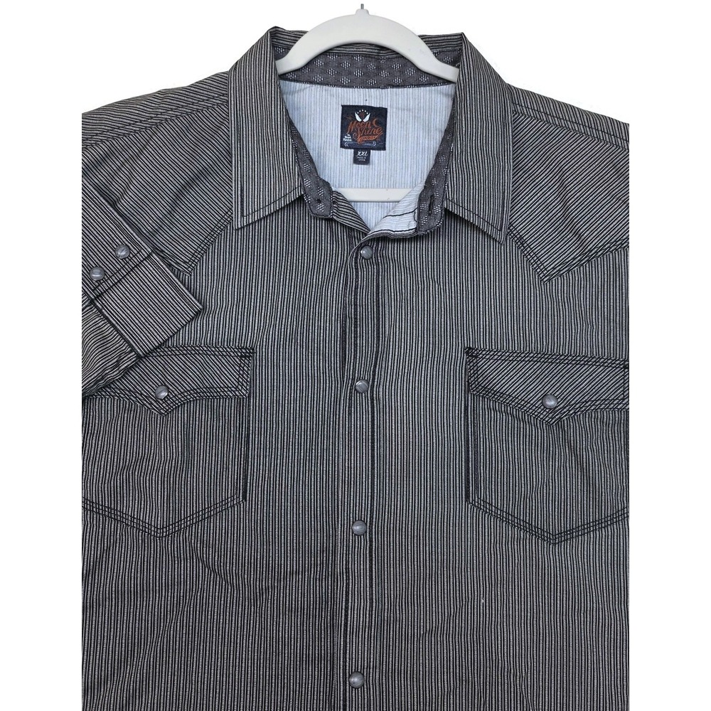 Moon Shine Spirit Shirt Mens 2XL‎ Striped Western Snap Long Sleeve Brad Paisley